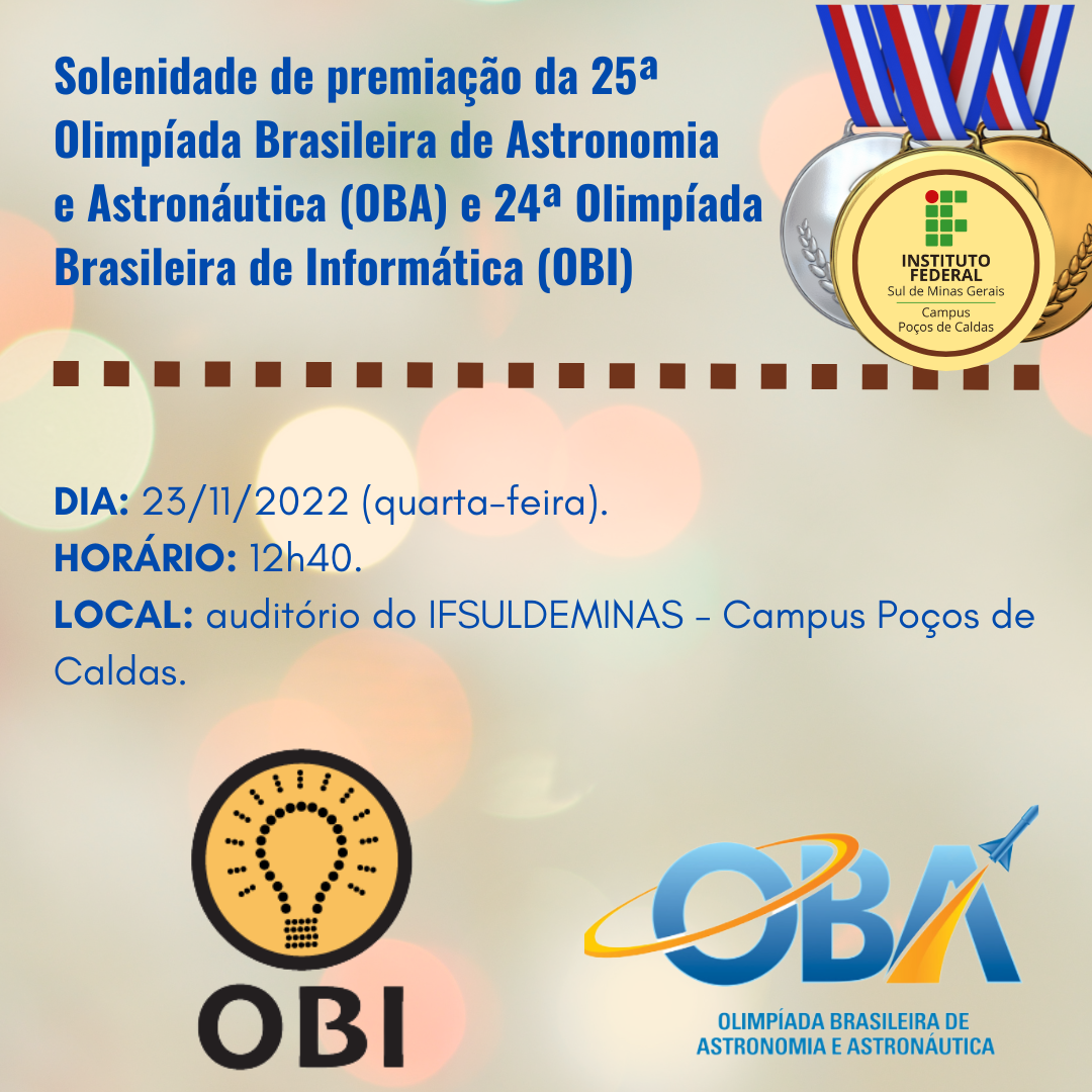 Premiação OBA Medalhas