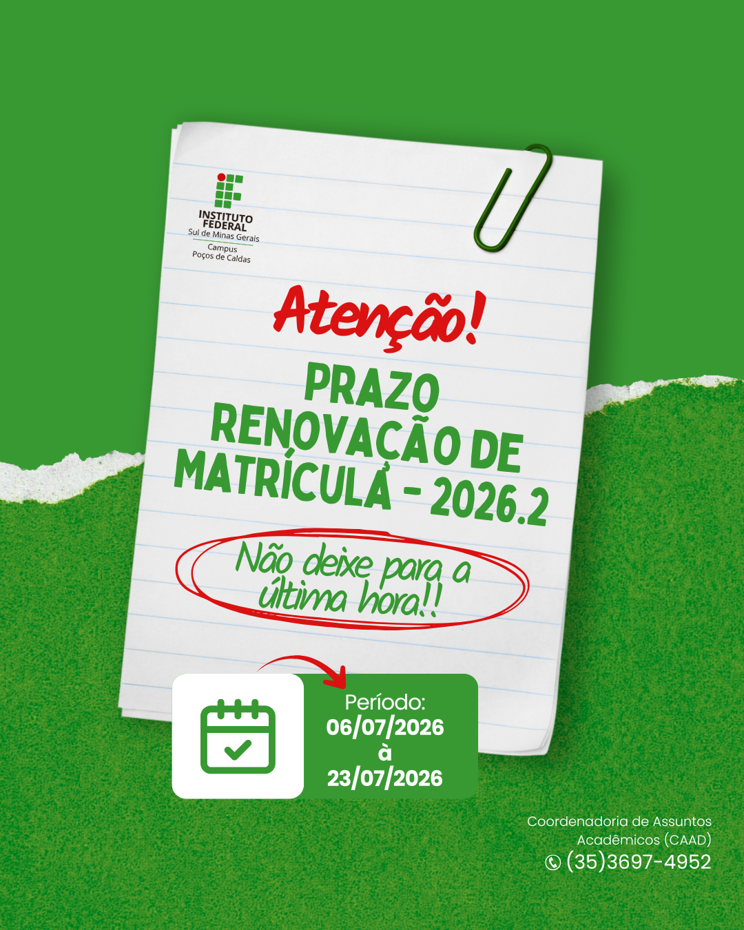 Faça já a RENOVAÇÃO de